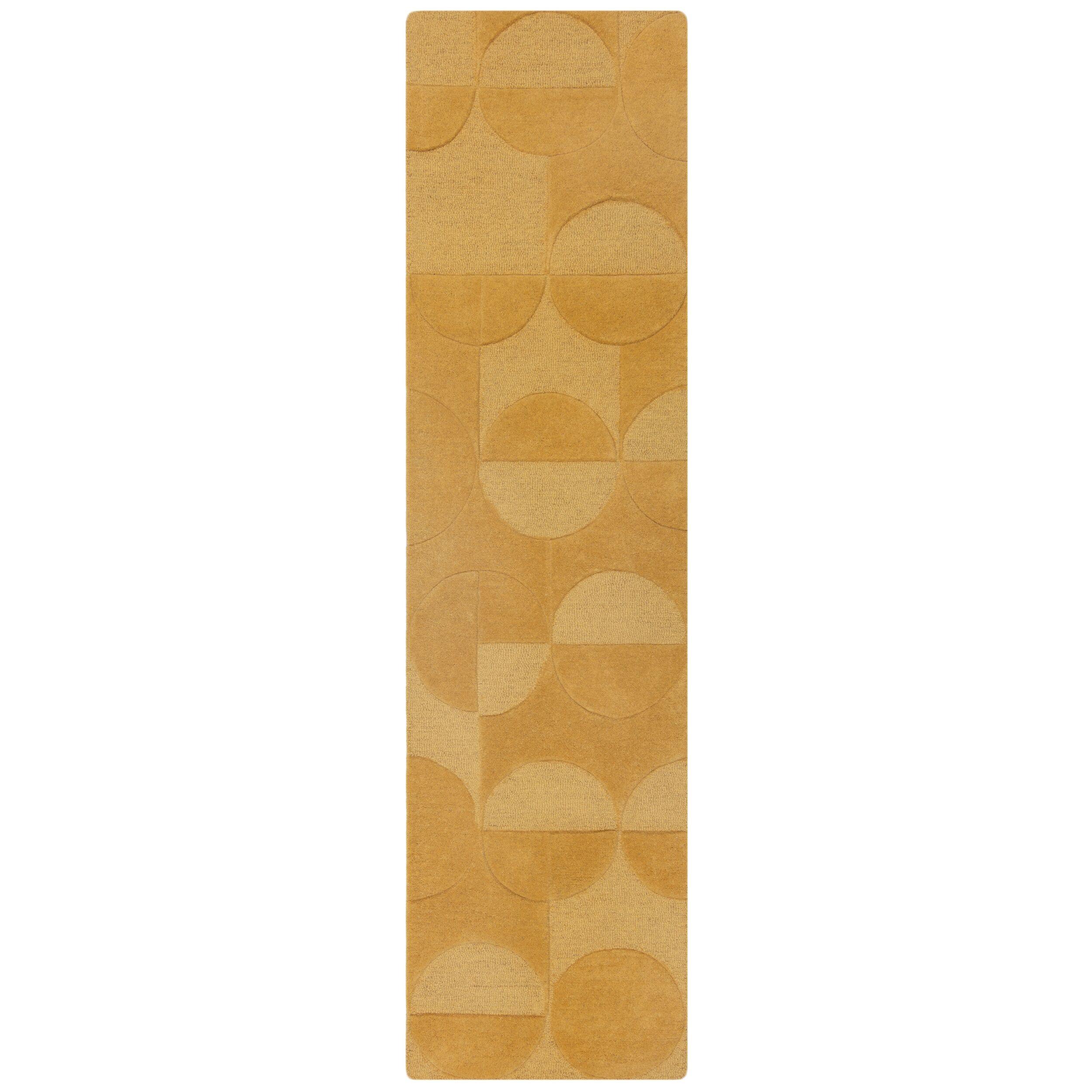 TEPPICH aus Wolle DEBEN in Senfgelb, geometrisch, 60 x 230 cm - Gelb, Textil (60/230cm) - KADIMA DESIGN