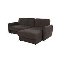 ECKSOFA Lupo Braun - Khaki Mikrofaser - Dunkelbraun/Schwarz, Holz/Kunststoff (232/147cm) - S-Style Möbel
