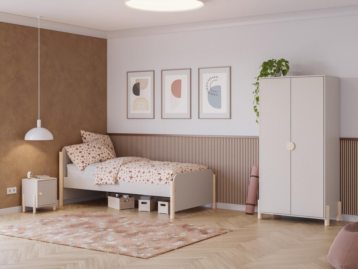 BETT Enola Beige 199/107.2/70 cm - Beige, Holz (190/90cm) - Calicosy