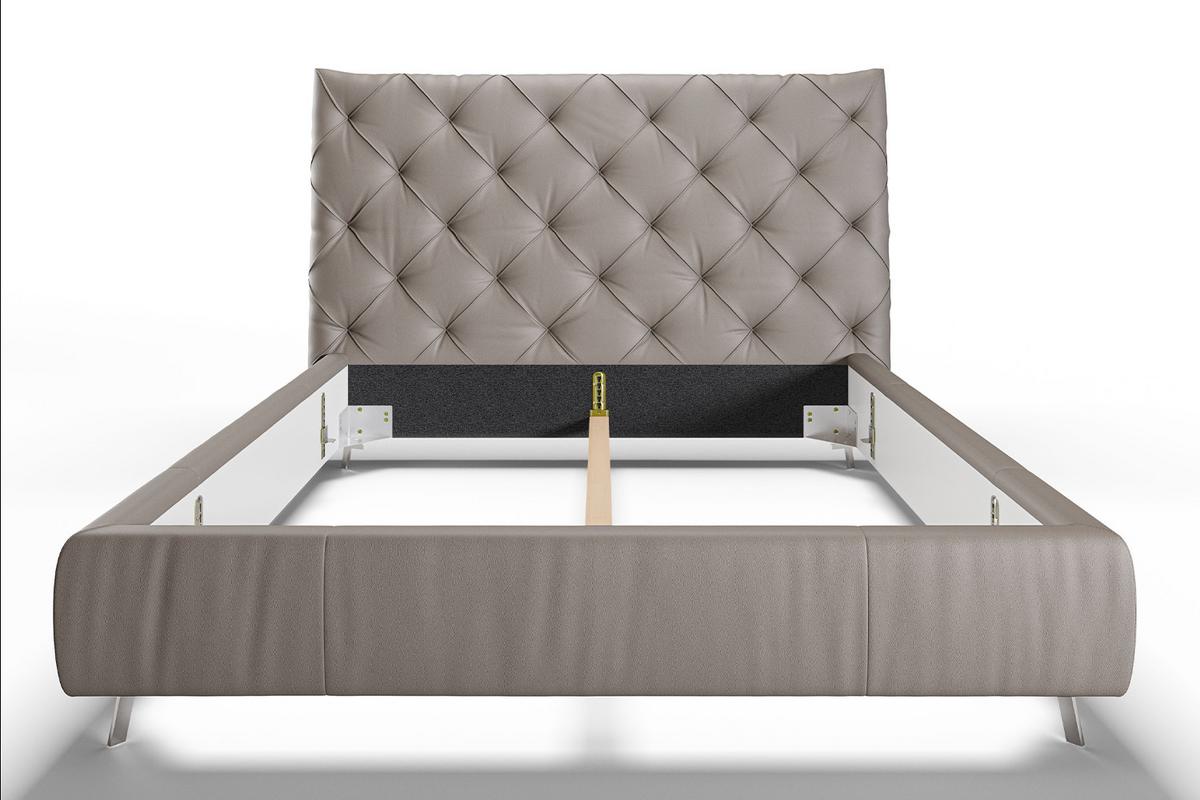POLSTERBETT ANNY Grau Leder - Grau, Leder (140/200cm) - KAWOLA