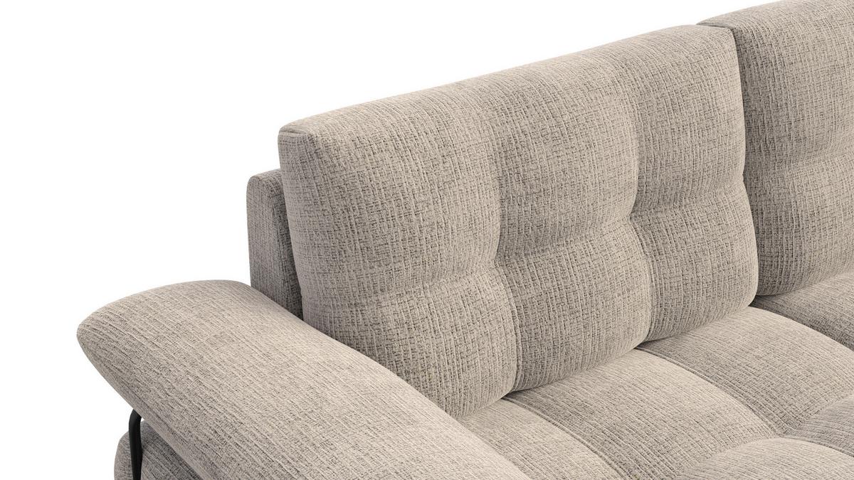 SOFA BUBBARA 2,5-Sitzer, beige - Beige/Schwarz, Holz/Textil (215/87/96cm) - Wozimo