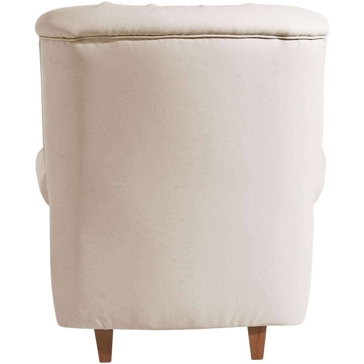 HOCHLEHNSESSEL Katrin Bezug Kunstleder Buche natur / beige - Weiß, Kunststoff (91/98/90cm) - 58aufmkessel