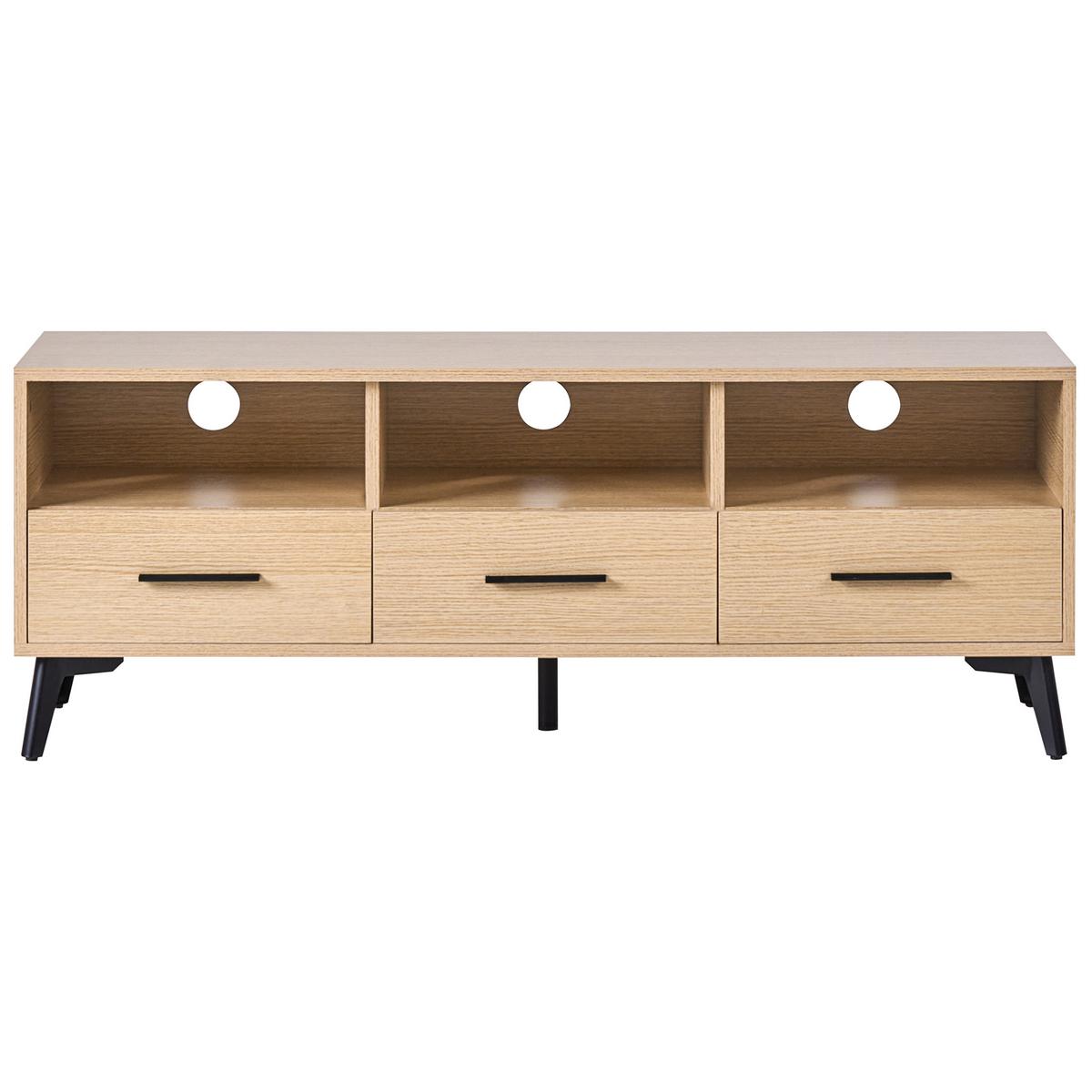 TV-MÖBEL Hellbraun Kitimat - Hellbraun/Schwarz, Holzwerkstoff (120/45/35cm) - Beliani