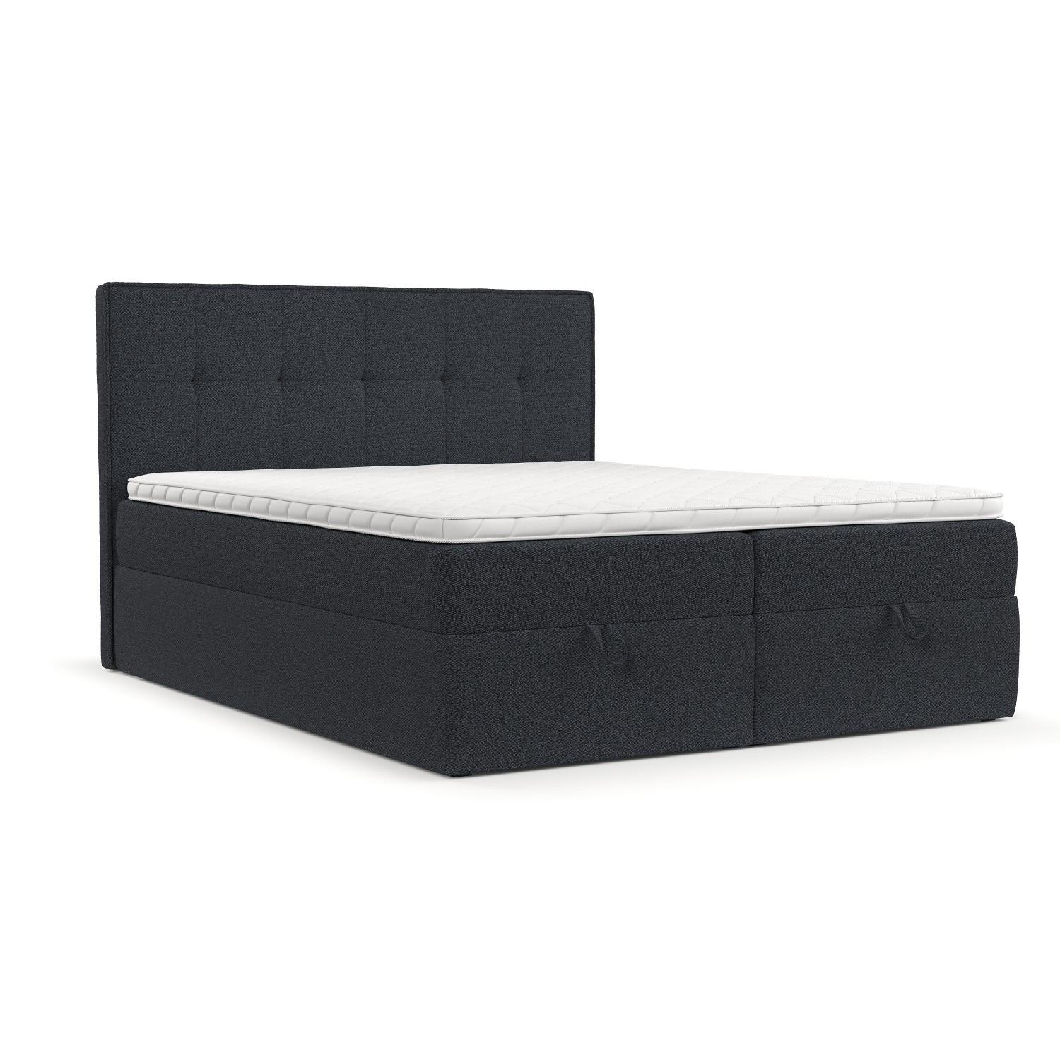 BOXBETT Tivra 160/200 cm Anthrazit im Riva Stoff - Anthrazit/Schwarz, Holz/Holzwerkstoff (160/200cm) - AltaBeds