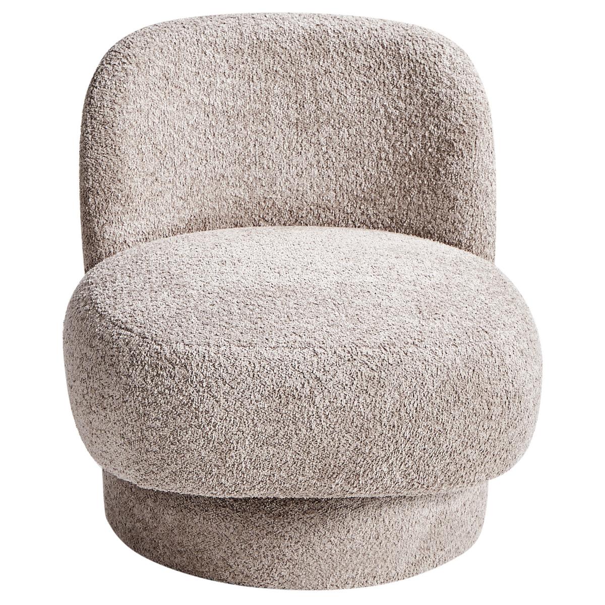 DREHSESSEL Taupe Aylo - Taupe, Textil (60/65/70cm) - Beliani