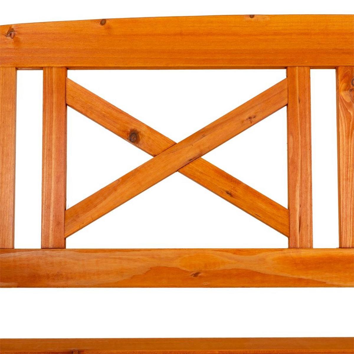 BANK aus Holz, 120x60x90cm - Orange, Holz (120/68/65cm) - Wanderlust