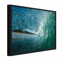 BILDER mit Rahmen Meer Wellen Blau 60x40 cm - Multicolor, Holzwerkstoff (60/40cm) - Wallarena