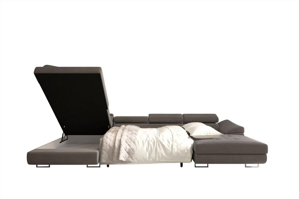 WOHNLANDSCHAFT Carmelo In Nova - Grau, Holzwerkstoff/Textil (345/90/202cm) - Fun Möbel