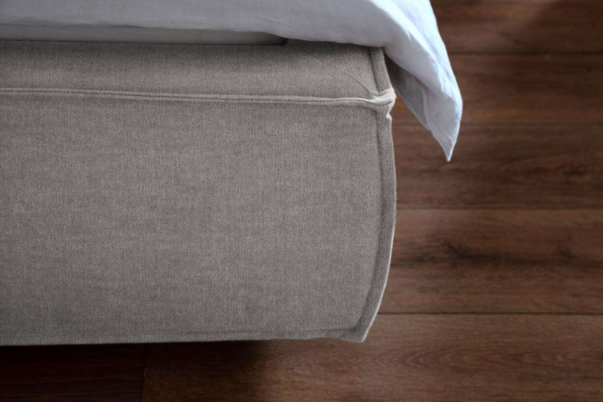 POLSTERBETT CARLO Grau Flachgewebe - Grau, Textil (160/200cm) - KAWOLA