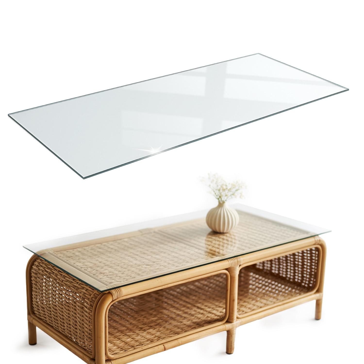 TISCHPLATTE 120x80 cm - Transparent, Glas (50/125/0.4cm) - Wallfluent