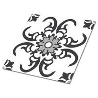 FLIESENAUFKLEBER 9 Stück 30x30 cm selbstklebend Arabisches Ornament - Grau, Textil (30/1.6/30cm) - TULUP