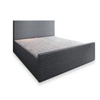 BOXBETT BRENTO 160x200 cm mit Matratze und Topper - Grau - Grau, Holz (160/200cm) - MASSENO