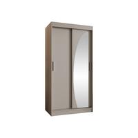 SCHWEBETÜRENSCHRANK Wika 100 cm - Kaschmir/Silberfarben, Holzwerkstoff/Kunststoff (100/200/62cm) - MIRJAN24