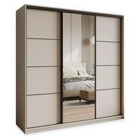 SCHWEBETÜRENSCHRANK VARO 200/205/60 cm 3-türig mit Spiegel Kaschmir - Kaschmir, Holzwerkstoff (200/205/60cm) - MASSENO