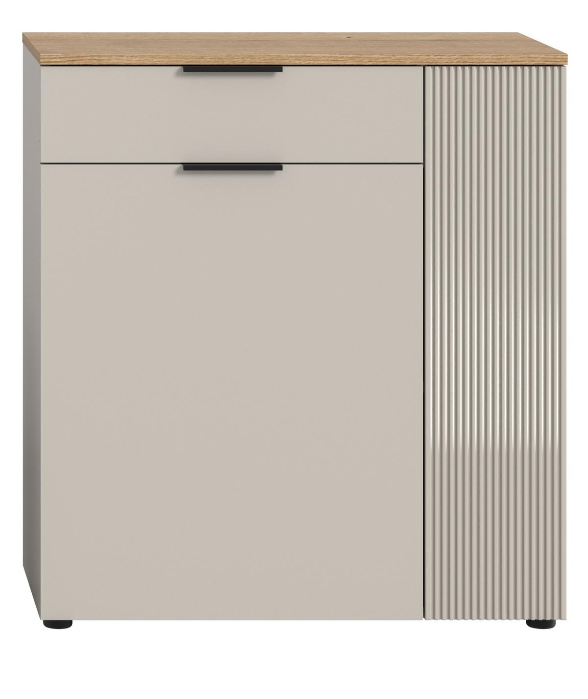 SCHUHSCHRANK Kaschmir Sand, Evoke Eiche, Flur Kommode 80 x 88 cm Vollauszug - Kaschmir/Eichefarben, Holzwerkstoff/Kunststoff (80/88/36cm) - Inn.Furn