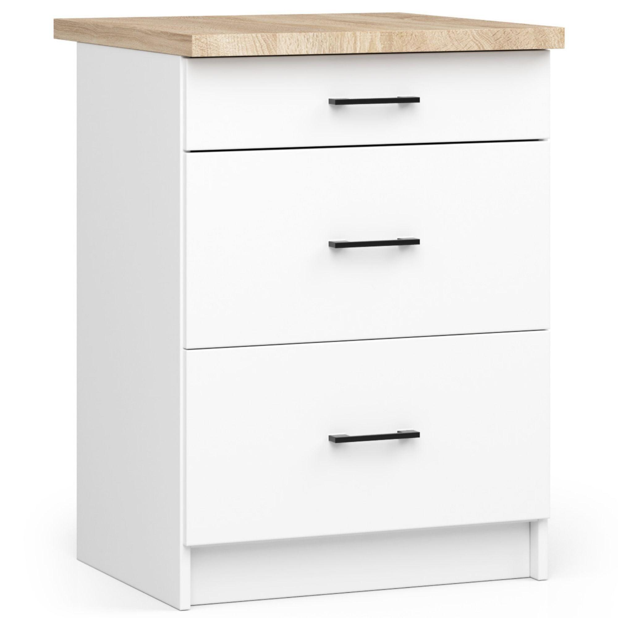 UNTERSCHRANK Weiß 85/60/46 - Schwarz/Weiß, Holzwerkstoff (60/85/46cm) - RAUMHIRSCH FURNITURE