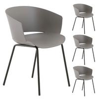 GARTENSTÜHLE NIVEL 4ER-SET - Grau, Textil (60/80/56cm) - IDIMEX
