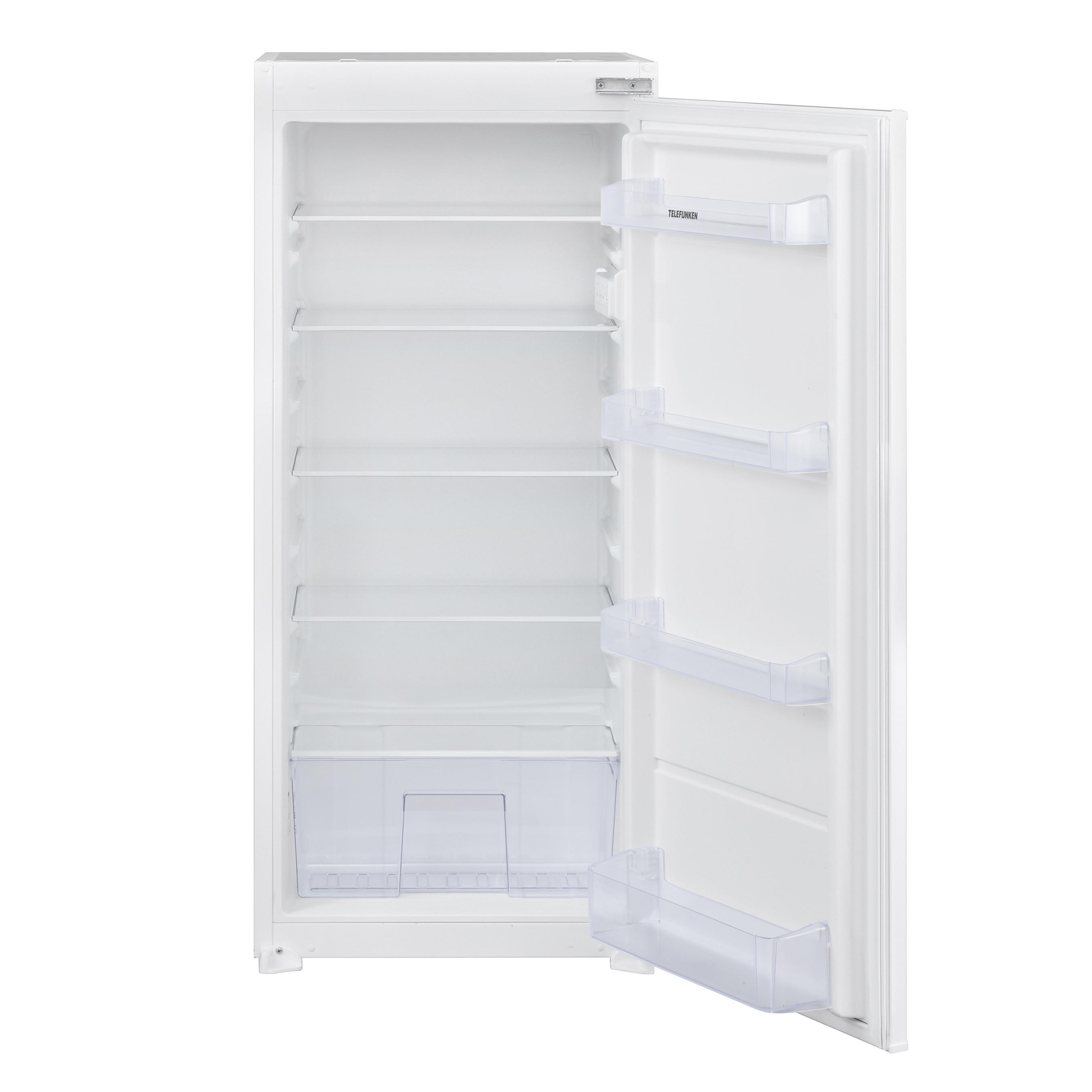 KÜHLSCHRANK Einbau, ohne Gefrierfach, 122cm Nische, Schlepptür-Technik, 193 Liter Nutzinhalt - Weiß, Glas/Kunststoff (54/122.5/54.5cm) - Telefunken