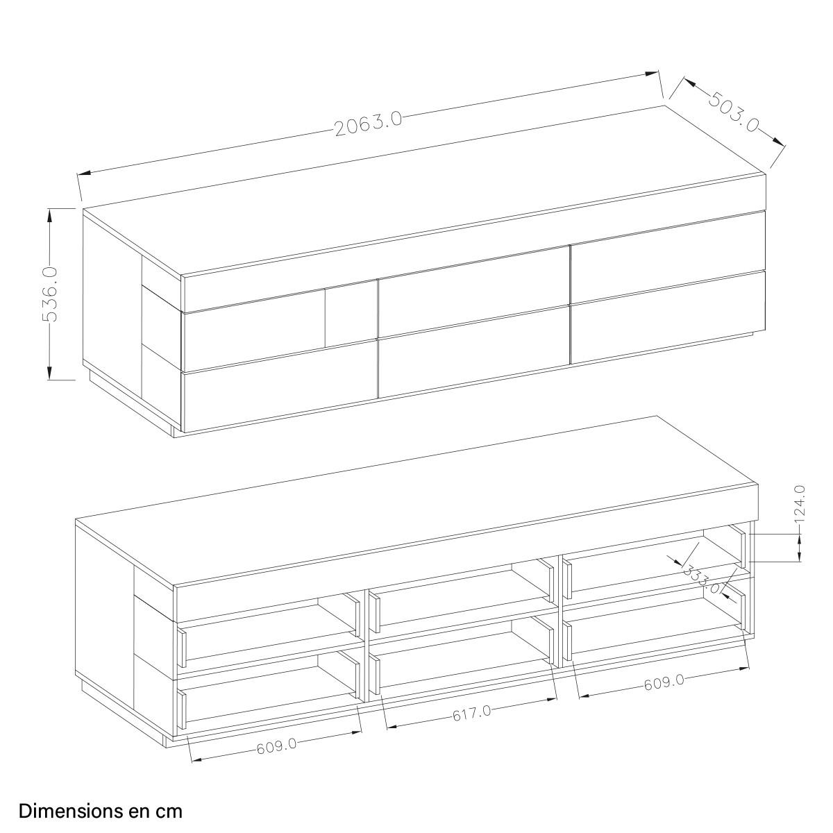 TV-MÖBEL Andrea Weiß und Holz - Weiß, Holzwerkstoff (206/54/50cm) - Petits-meubles