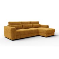 ECKSOFA OLI 4-Sitzer rechts, safran - Gelb, Holz/Textil (295/172cm) - Wozimo