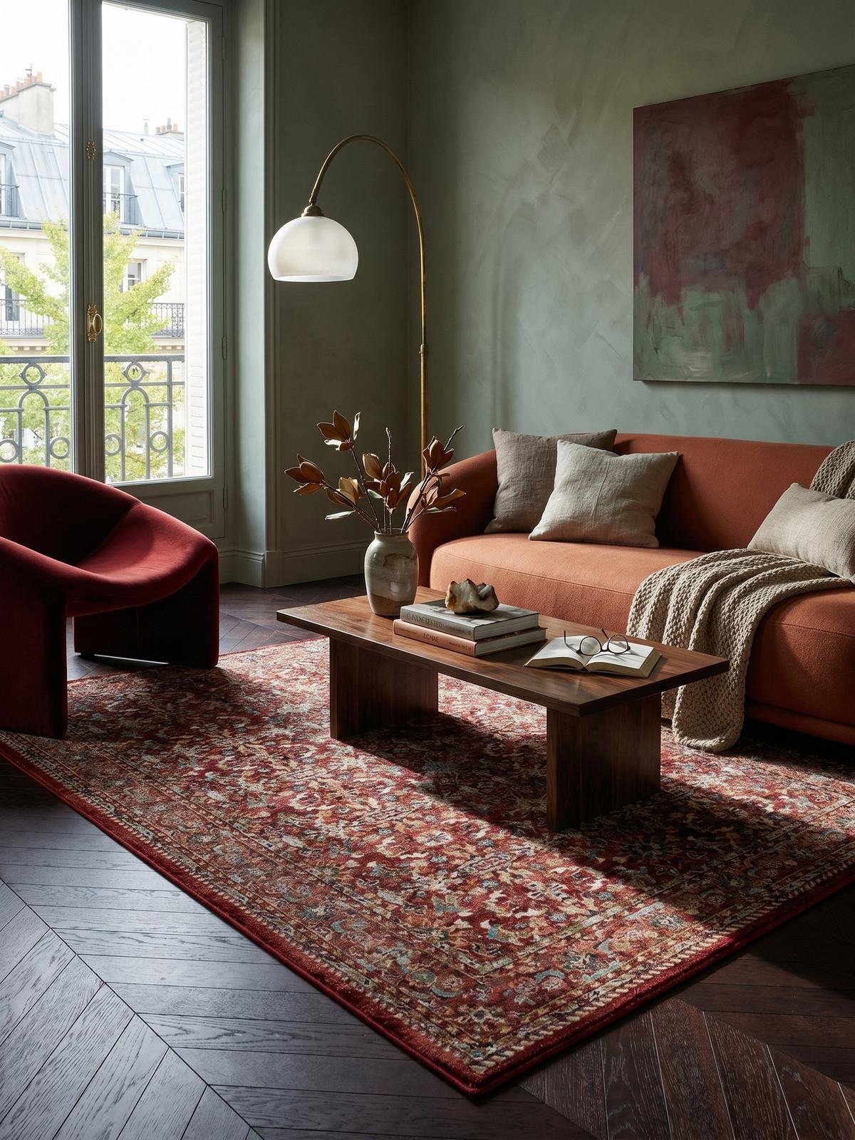 KURZFLORTEPPICH GLAZERT, orientalisch, Rot, 120 x 170 cm - Rot, Textil (170/120cm) - KADIMA DESIGN