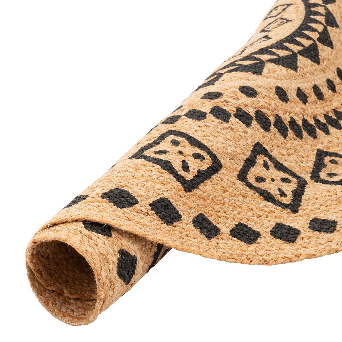 NATURFASER TEPPICH JUTE SALSA ETHNO RUND - Sandfarben, Textil (100/100cm) - Pergamon