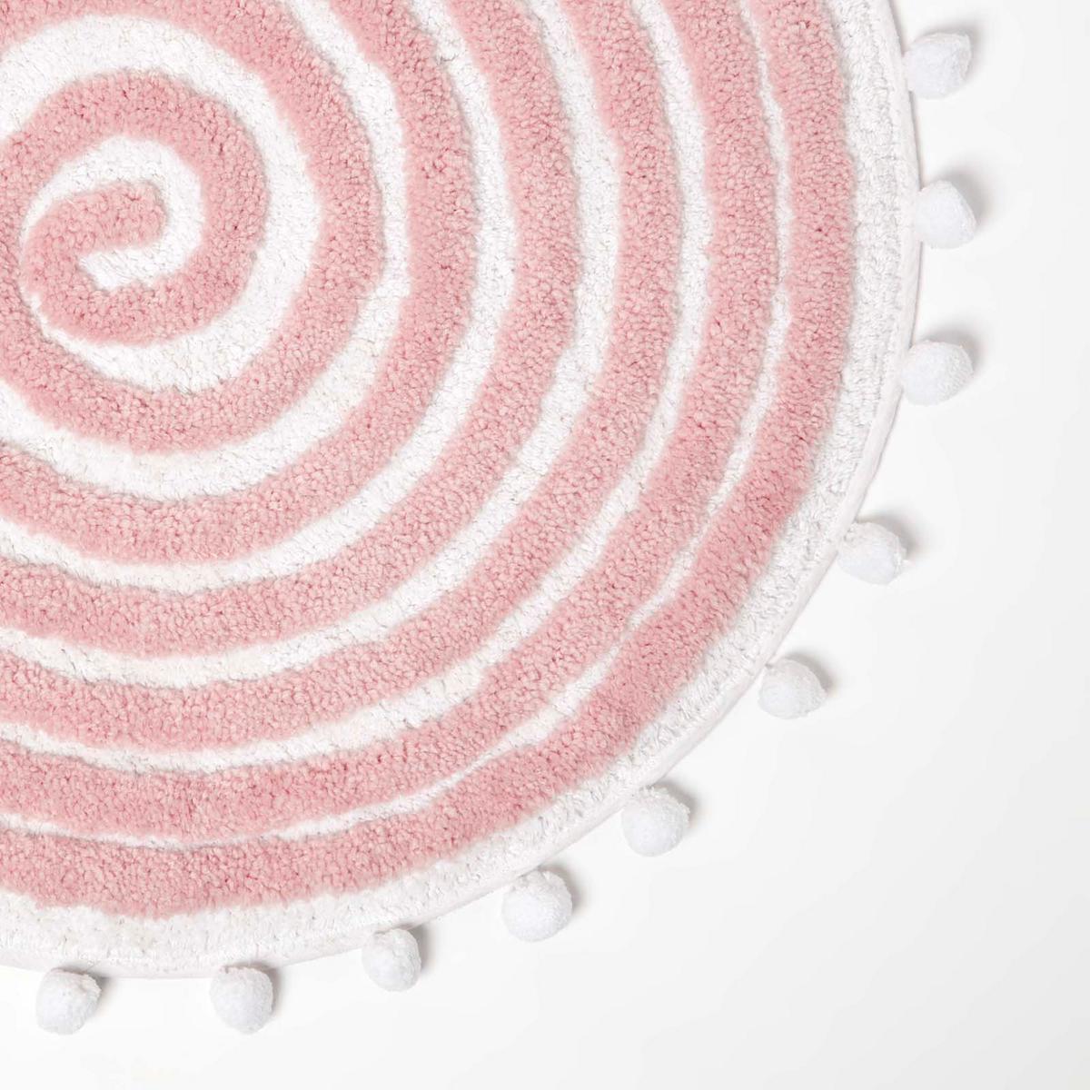 BADEMATTE Spiral 60 cm, Baumwolle - Pink, Textil (60/60cm) - Homescapes