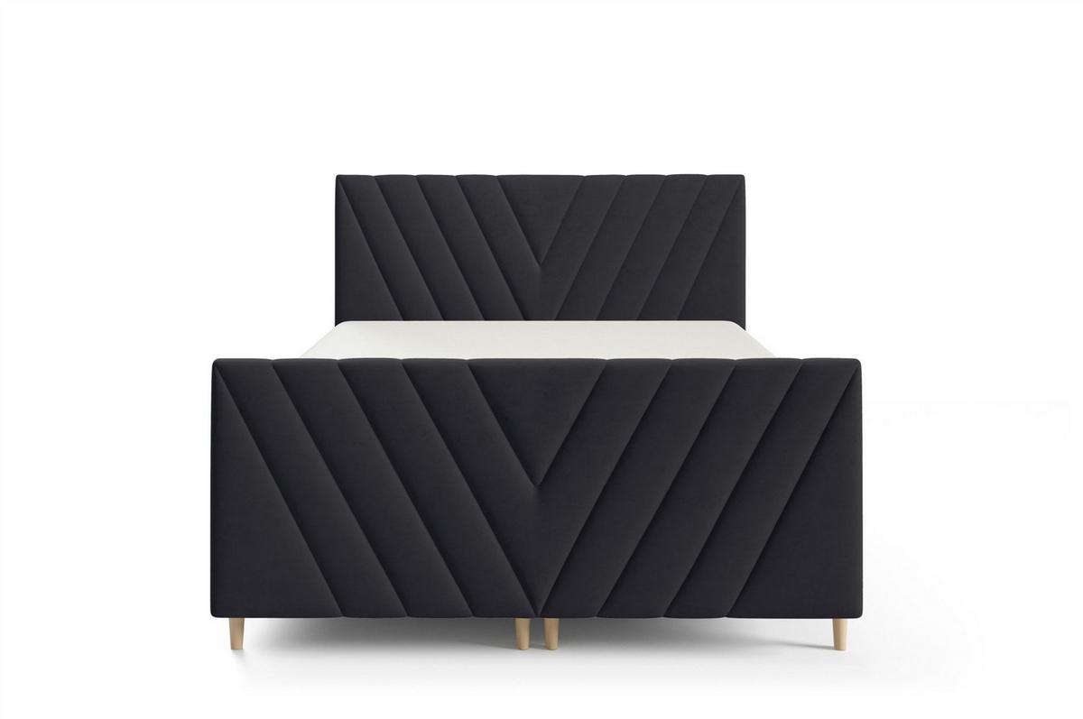 BOXBETT Carlito Premium - Schwarz, Holzwerkstoff/Textil (160/200cm) - Fun Möbel