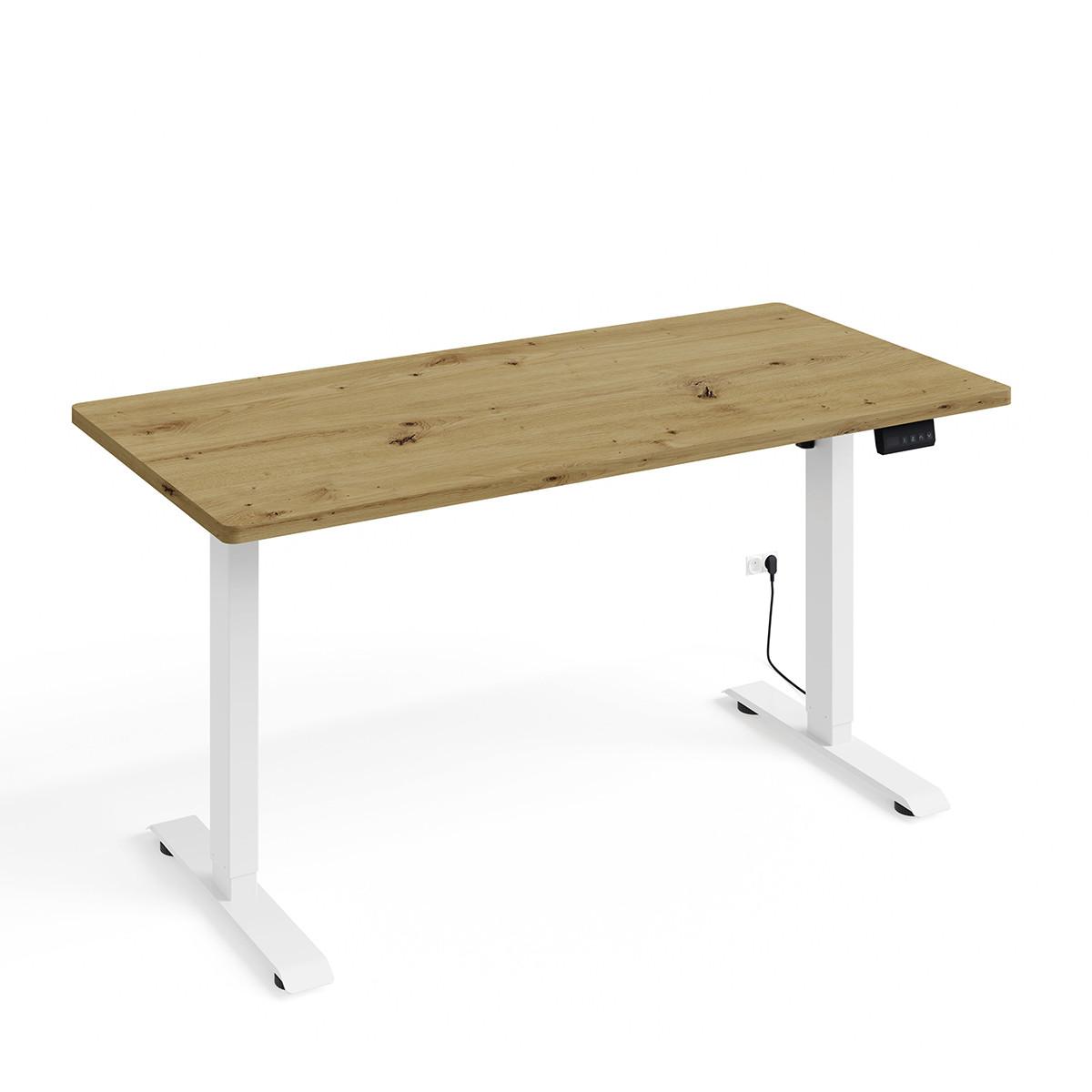 SCHREIBTISCH Ergo Holz und Weiß - Weiß/Braun, Holzwerkstoff (70/140/73cm) - Petits-meubles