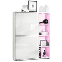 HIGHBOARD Cuba Türen in Weiß Hochglanz - Weiß Hochglanz, Holzwerkstoff (79/105.5/35.5cm) - Vladon