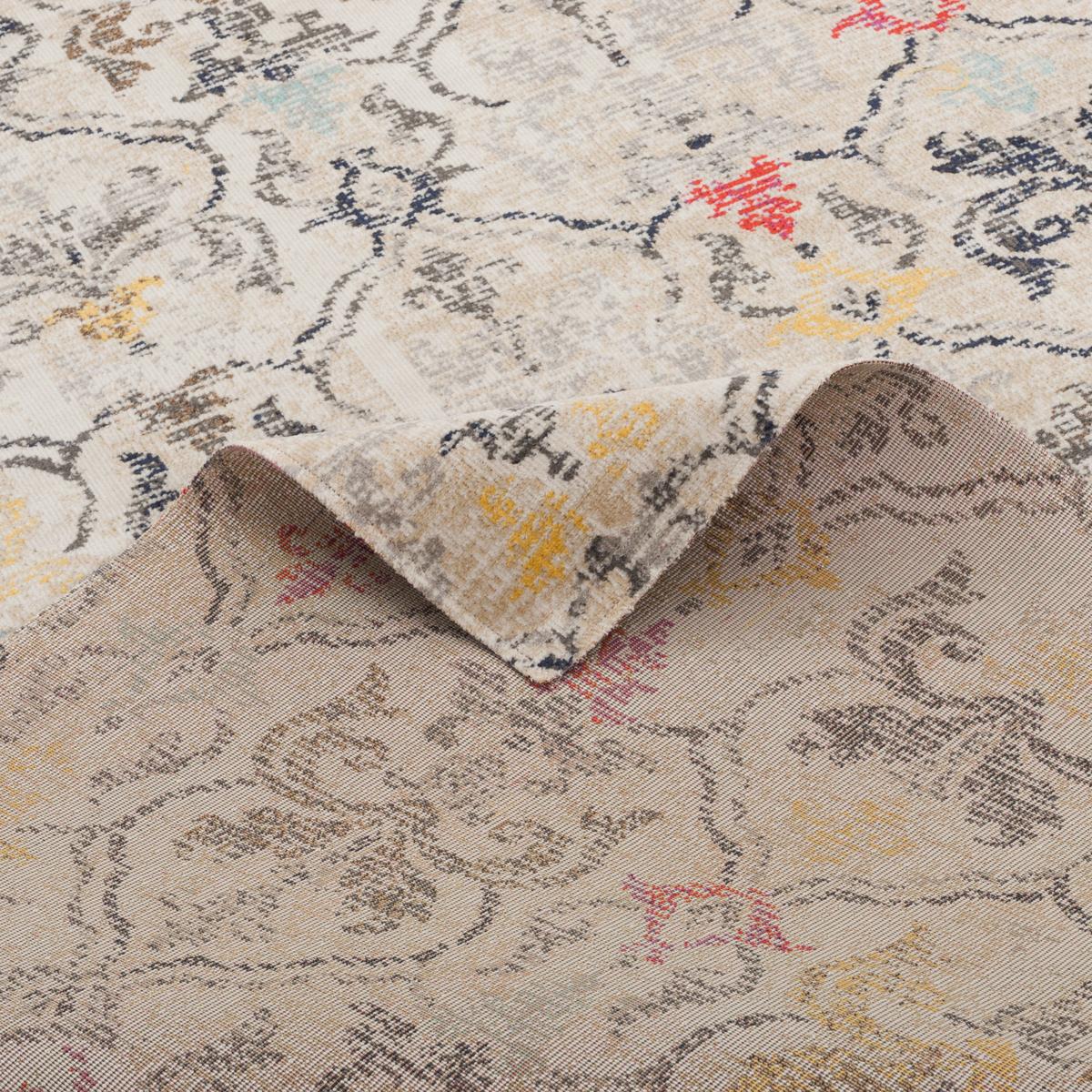 KURZFLOR DESIGNER TEPPICH MODERN VINTAGE ORIENT MUSTER - Creme, Textil (160/230cm) - Pergamon