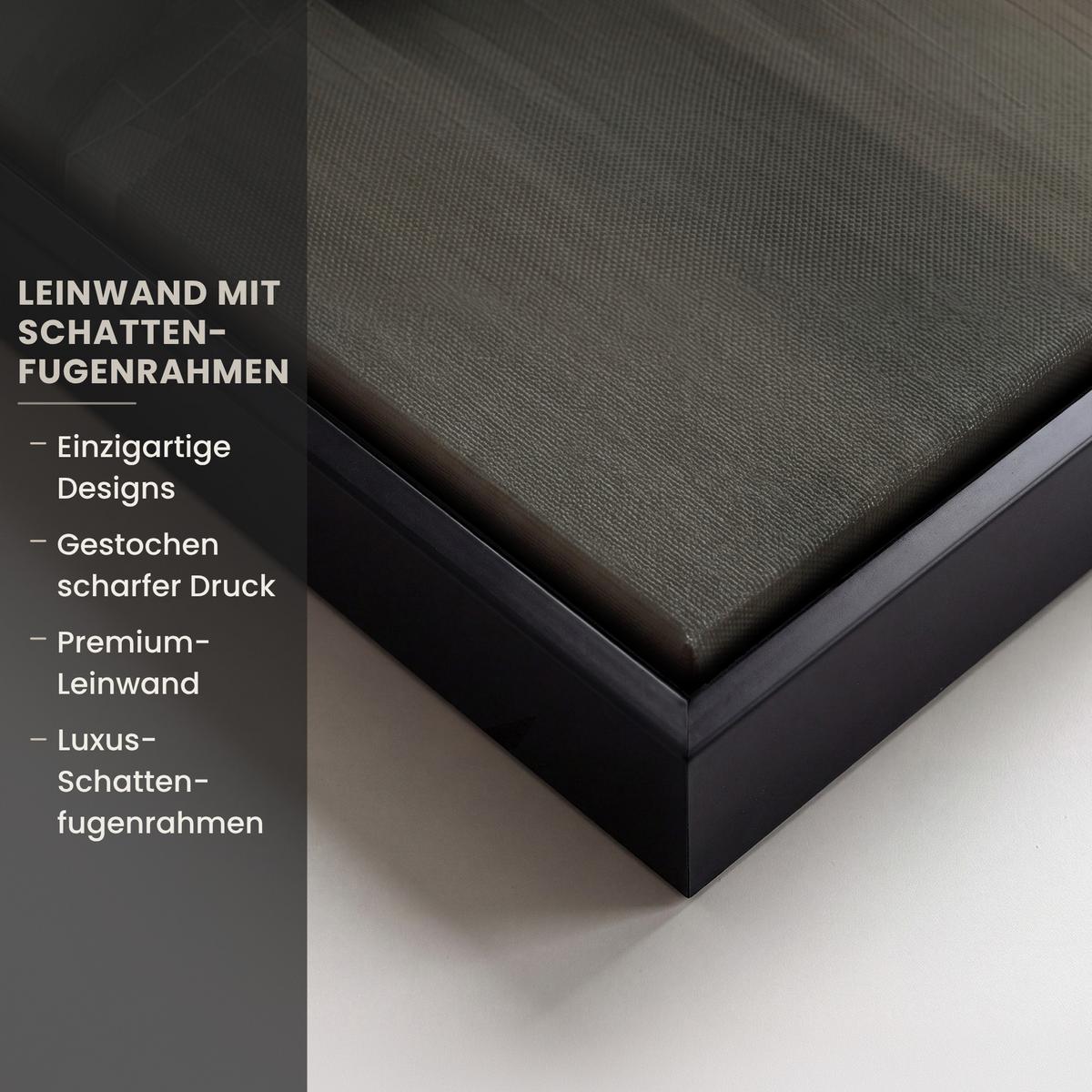 LEINWAND Bilder mit Rahmen - Hügel - Abstrakt - Kreuz - Christentum - 100x70 - Beige, Textil (100/70cm) - MuchoWow