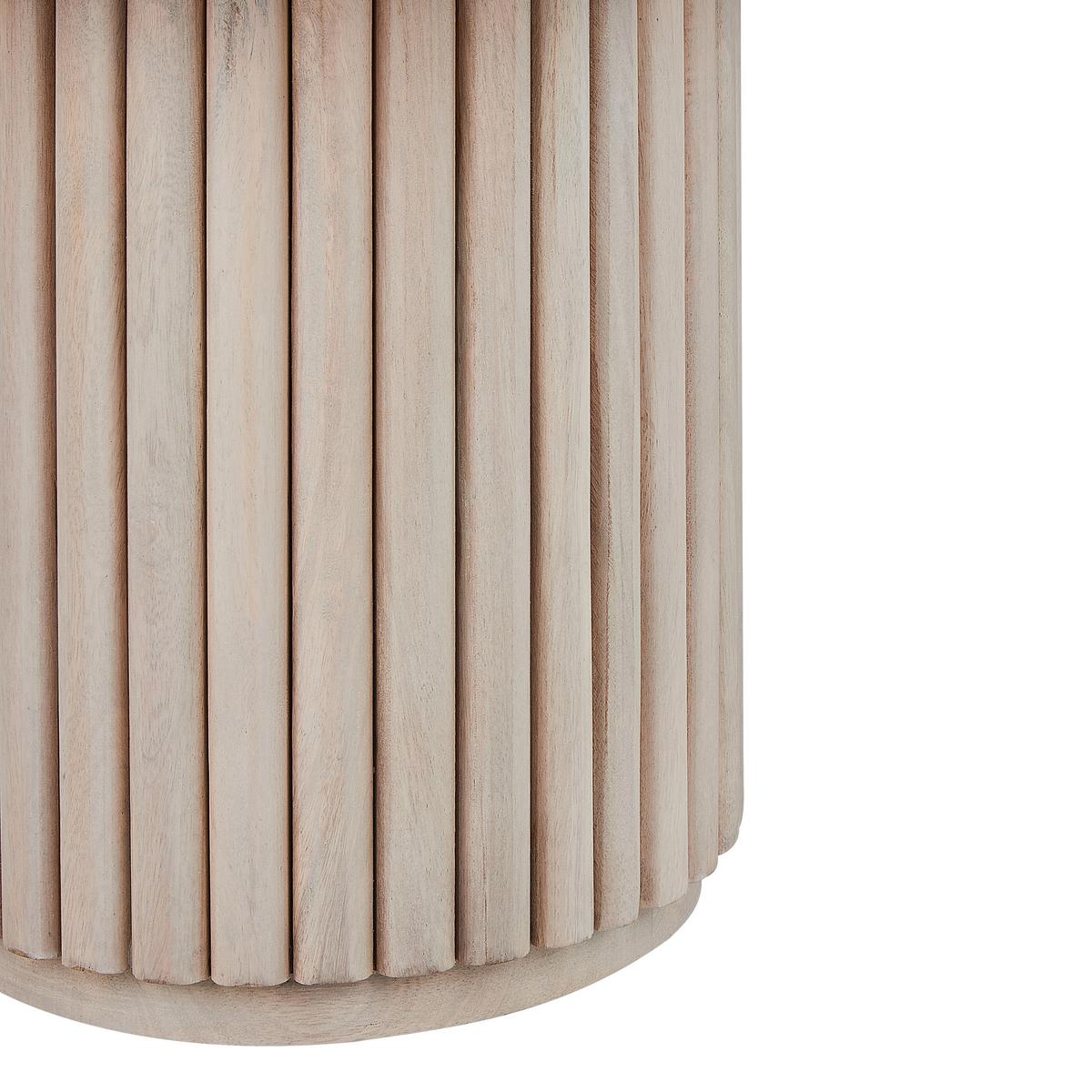 COUCHTISCH Mangoholz hellbraun rund 50 cm Lemont - Hellbraun, Holz (50/50/40cm) - Beliani