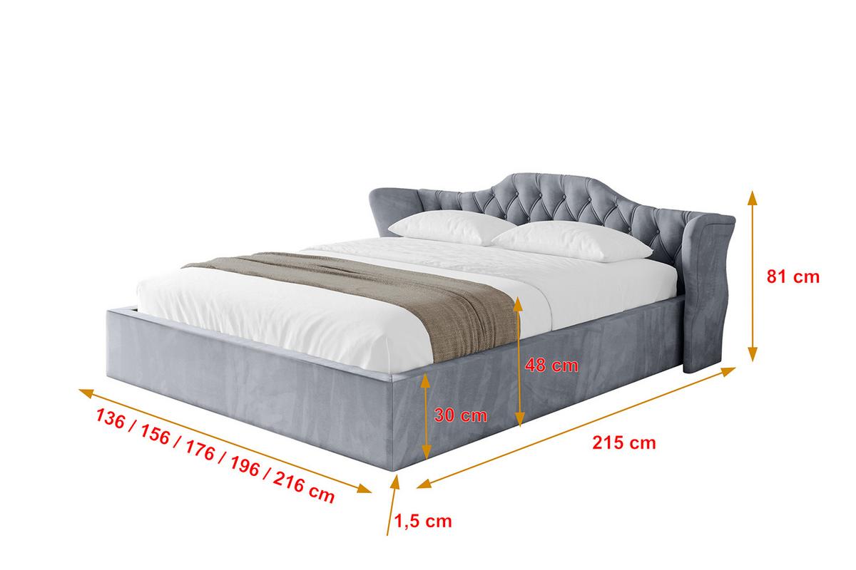 POLSTERBETT mit Bettkasten und Lattenrost, Bett mit Matratze H3/H4 - ZORAN-V1 120x200 Grau - Grau, Holzwerkstoff/Textil (120/200cm) - ALTDECOR