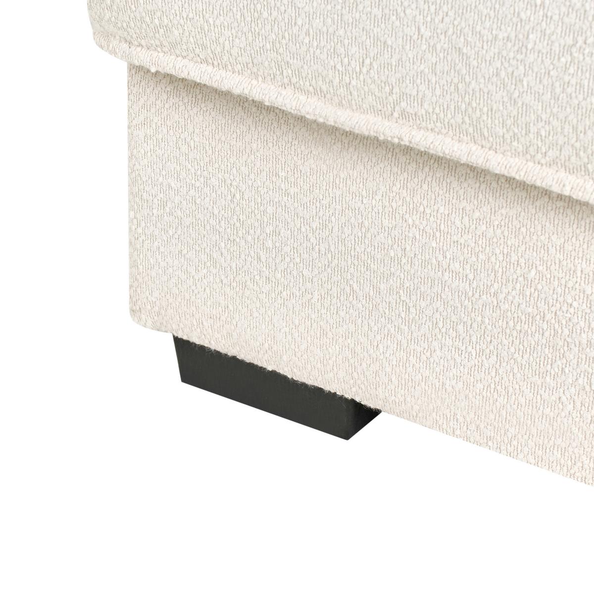 OTTOMANE Bouclé Cremeweiß Renders - Creme, Textil (114/44/70cm) - Beliani