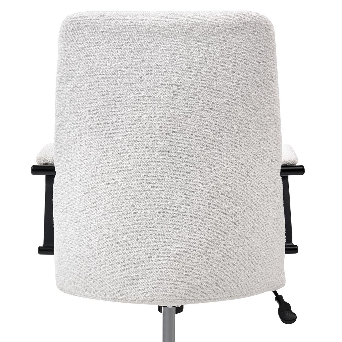 BÜROSTUHL Bouclé Weiß Caroga - Weiß, Textil (62/90/62cm) - Beliani