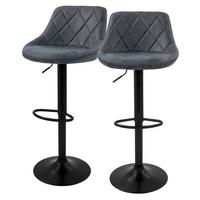 BARHOCKER 2er Set aus Kunstleder Anthrazit höhenverstellbar/drehbar - Anthrazit/Schwarz, Metall (37/106/47cm) - ML-DESIGN