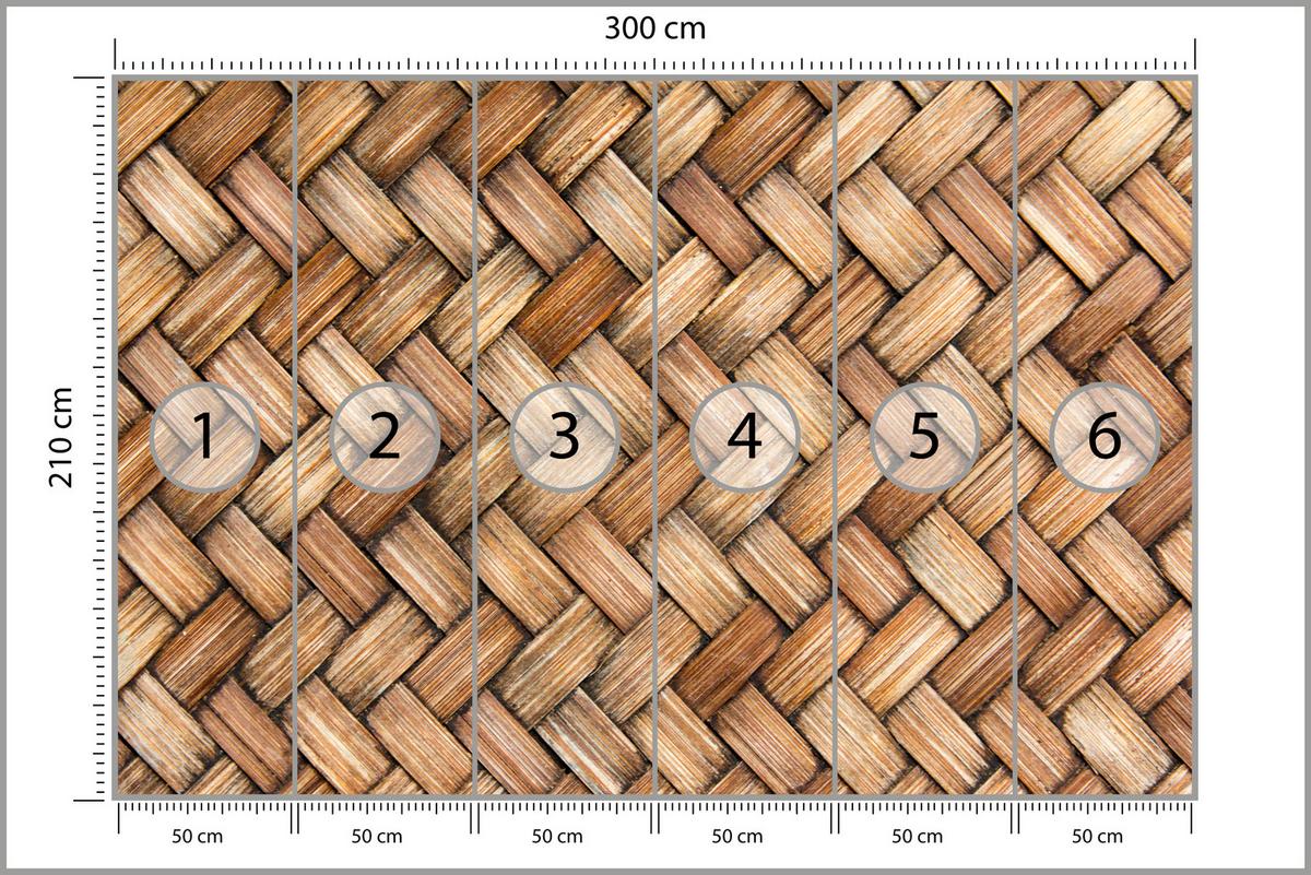 FOTOTAPETE für Küche Weiden Imitation Braune Wand Rustikal Modern 300x210 - Beige/Braun, Papier (300/210cm) - Muralo