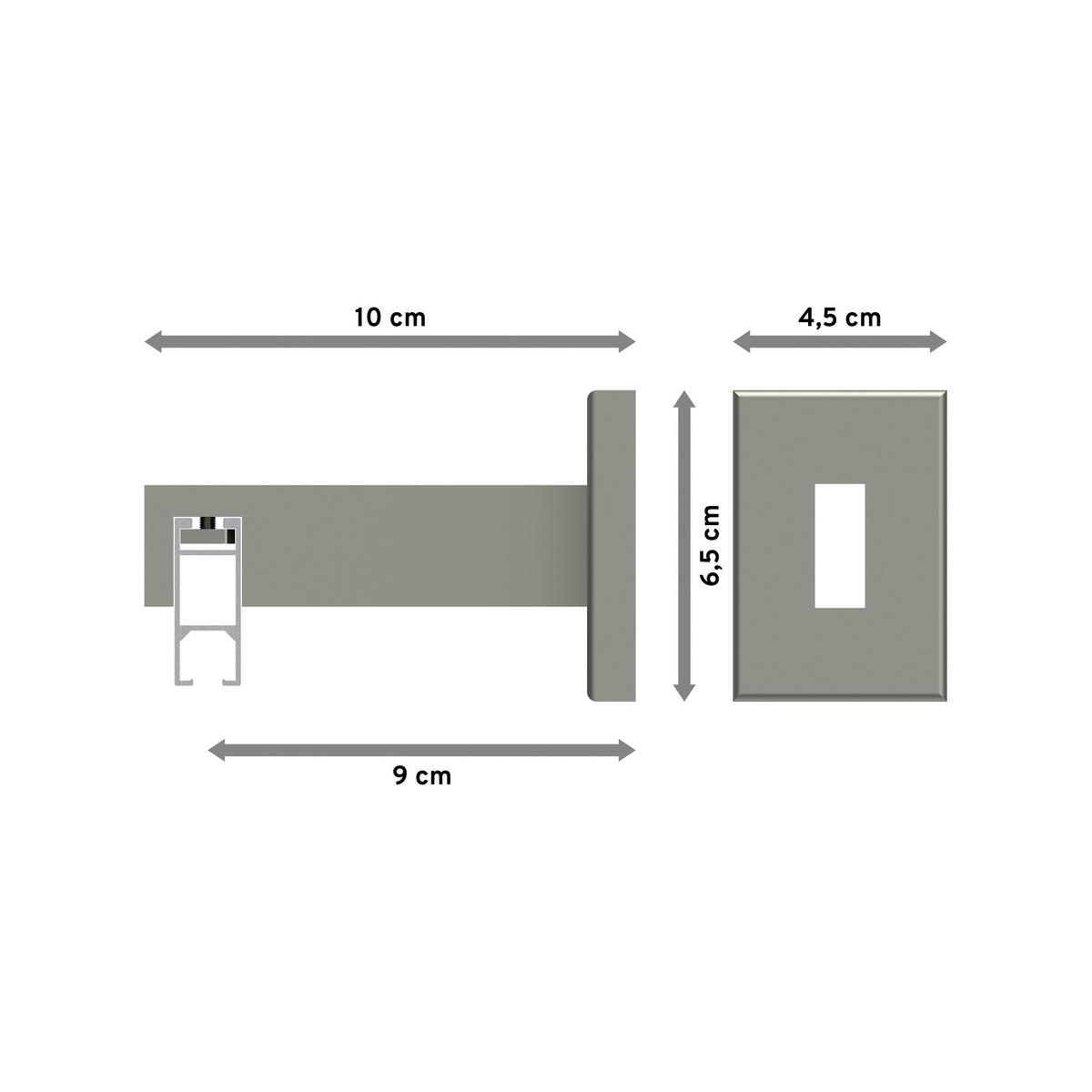 GARDINENSTANGE INNENLAUF Smartline Conex 480 cm (geteilt in 3 x 160 cm), 1-läufig, 14x35 mm Edelstahl-Optik - Edelstahlfarben, Metall (480cm) - INTERDECO