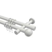 GARDINENSTANGE Prestige Luino 240 cm (geteilt in 2 x 120 cm), 2-läufig, 20 mm Ø Weiß - Weiß, Metall (240cm) - INTERDECO