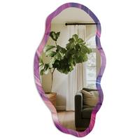 SPIEGEL 90x45 cm asymmetrisch mit Druck - Energieleitungen - Transparent, Glas (45/90/0.4cm) - TULUP
