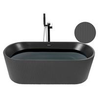FREISTEHENDE BADEWANNE 81x169x59 cm schwarz Gocta - Schwarz, Kunststoff (81/59/169cm) - Beliani