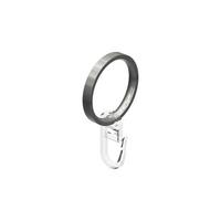 FLACHRINGE MIT FALTENHAKEN FÜR GARDINENSTANGEN 20 mm Ø, Edelstahl-Optik, Packung 10 Stück - Edelstahlfarben, Metall (20cm) - INTERDECO