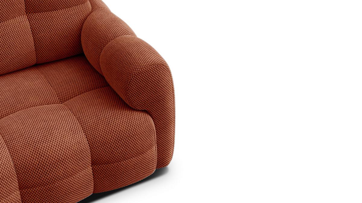 SOFA MELLOW 2-Sitzer, dunkelorange - Dunkelorange/Schwarz, Holz/Textil (153/87/98cm) - Wozimo