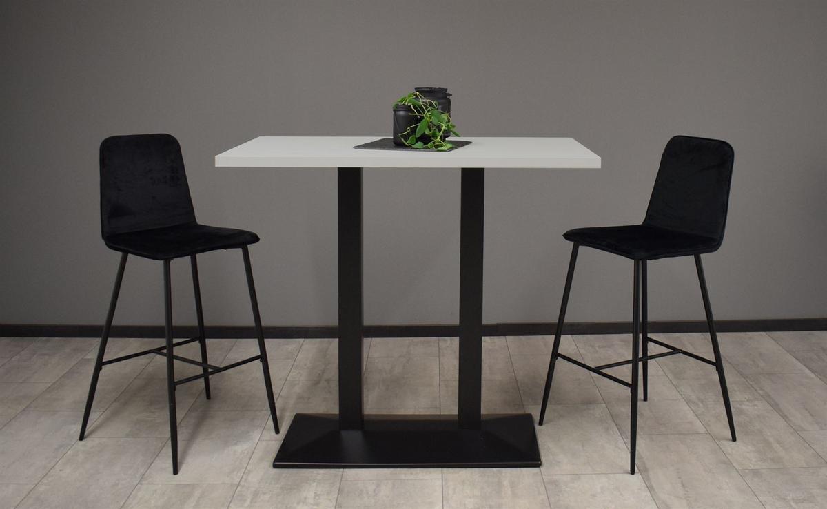 TRESENTISCH Electra 120x70x106 schwarz matt/kreidegrau matt lack - Hellgrau, Metall (120/70/106cm) - 58aufmkessel