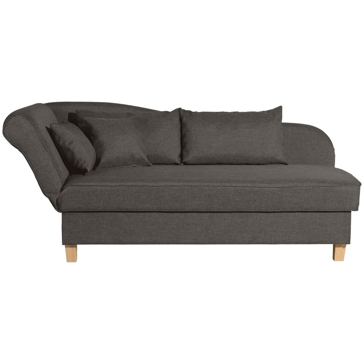 RECAMIERE mit Armteil links klappbar Katia Bezug Flachgewebe Buche natur / braun - Braun, Kunststoff (190/82/88cm) - 58aufmkessel
