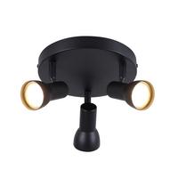 DECKENSTRAHLER Wärmeglanz 3-flammig 19/19/13.5cm - Schwarz, Metall (19/19/13.5cm) - Nettlife