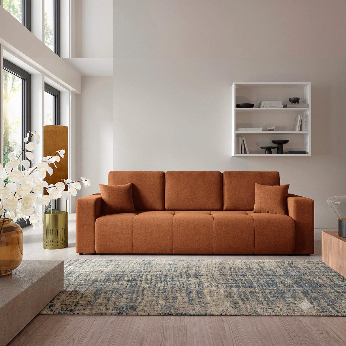 SOFA Giulia 3 Sitzplätze Terrakotta - Terracotta, Holz (244/82/102cm) - Petits-meubles
