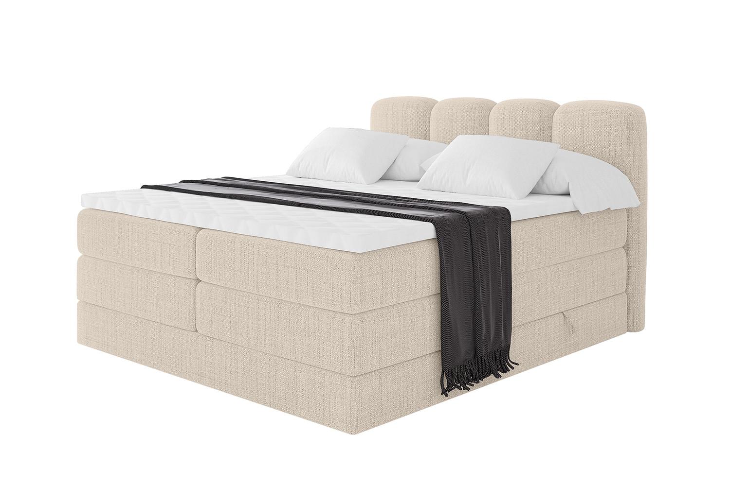 BOXBETT mit Matratze H3|H4 und Lattenrost - NINA KING - 180x200 cm Aragon - Beige - Beige, Holzwerkstoff (180/200cm) - ALTDECOR