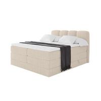 BOXBETT mit Matratze H3|H4 - NINA KING - 200x200 cm - Beige - Beige, Holzwerkstoff (200/200cm) - ALTDECOR